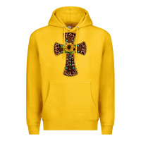 Lemon leopard gemstone sunflower cross Premium Hoodie - JahusDesignShop