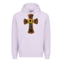 Lilac leopard gemstone sunflower cross Premium Hoodie - JahusDesignShop