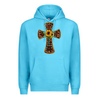Ocean Blue leopard gemstone sunflower cross Premium Hoodie - JahusDesignShop