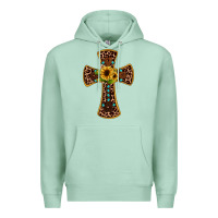 Seafoam leopard gemstone sunflower cross Premium Hoodie - JahusDesignShop