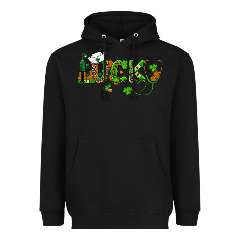 St Patricks Day Lucky Nurse Heavyweight Hoodie by RanaPortraitStore | Teevron
