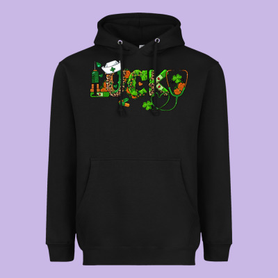 Heavyweight Hoodie st patricks day lucky nurse