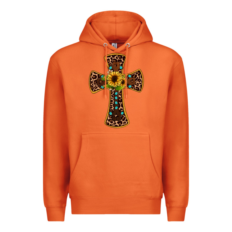 Leopard Gemstone Sunflower Cross Premium Hoodie by JahusDesignShop | Teevron