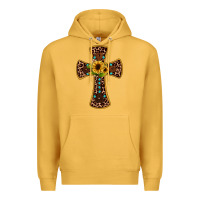 Mustard leopard gemstone sunflower cross Premium Hoodie - JahusDesignShop