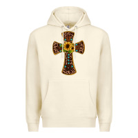 Sandshell leopard gemstone sunflower cross Premium Hoodie - JahusDesignShop