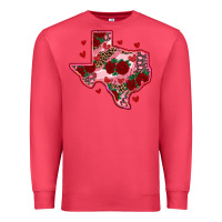 Cardinal valentine' s day texas map with roses Premium Sweatshirt - RanaPortraitStore