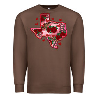 Chestnut valentine' s day texas map with roses Premium Sweatshirt - RanaPortraitStore