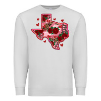 Dove Grey valentine' s day texas map with roses Premium Sweatshirt - RanaPortraitStore
