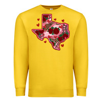 Lemon valentine' s day texas map with roses Premium Sweatshirt - RanaPortraitStore