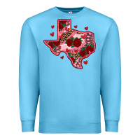Ocean Blue valentine' s day texas map with roses Premium Sweatshirt - RanaPortraitStore