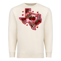 Sandshell valentine' s day texas map with roses Premium Sweatshirt - RanaPortraitStore
