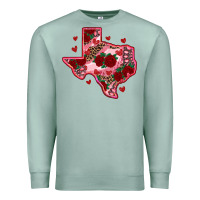 Seafoam valentine' s day texas map with roses Premium Sweatshirt - RanaPortraitStore