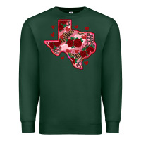 Sports Green valentine' s day texas map with roses Premium Sweatshirt - RanaPortraitStore