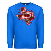 True Royal valentine' s day texas map with roses Premium Sweatshirt - RanaPortraitStore