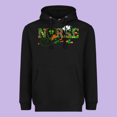 Heavyweight Hoodie st patricks day nurse