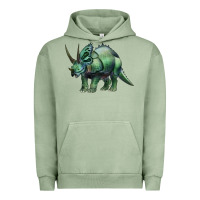 Pigment Oil Green dinosaur triceratops Urban Hoodie - Artiststas