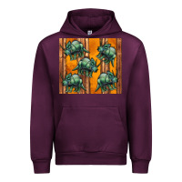 Mauve Wine dinosaur triceratops Urban Hoodie - Artiststas