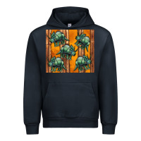 Navy dinosaur triceratops Urban Hoodie - Artiststas