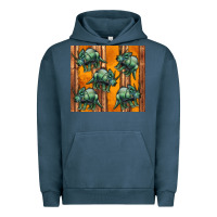 Pigment Midnight Navy dinosaur triceratops Urban Hoodie - Artiststas