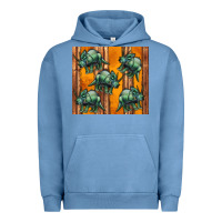 Pigment Pebble Blue dinosaur triceratops Urban Hoodie - Artiststas