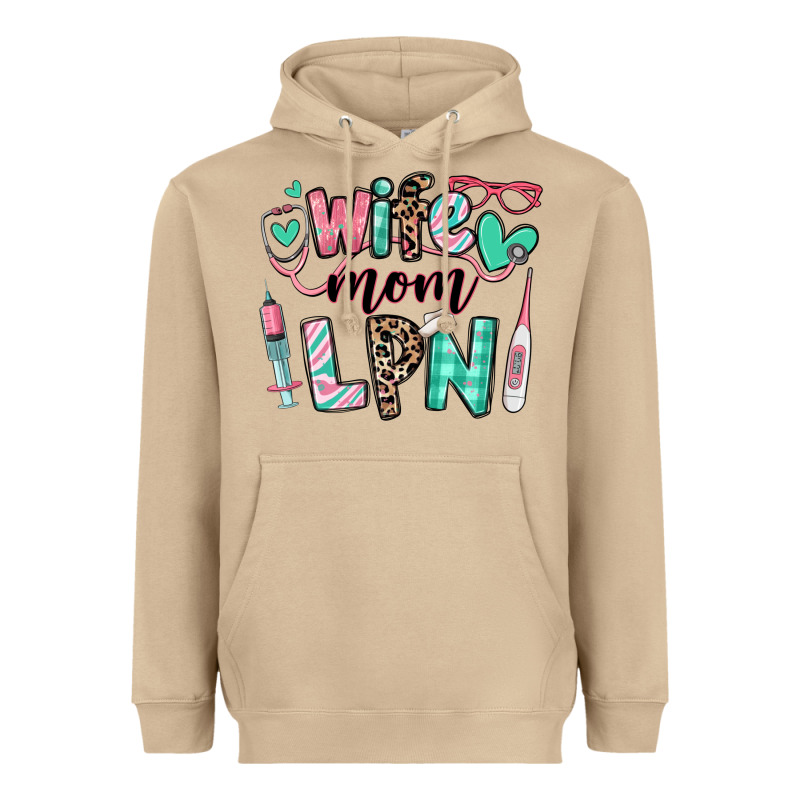 Wife Mom Lpn Licensed Practical Nurse Heavyweight Hoodie by RanaPortraitStore | Teevron