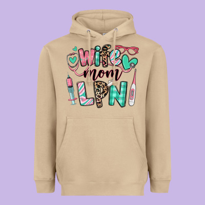 Heavyweight Hoodie wife mom lpn licensed practical nurse