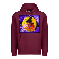 Burgundy witch with crystal ball tumbler Premium Hoodie - BundleAndBundleShop