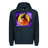 Navy witch with crystal ball tumbler Premium Hoodie - BundleAndBundleShop