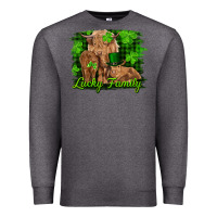 Charcoal Heather st patrick's day lucky cow family Premium Sweatshirt - RanaPortraitStore