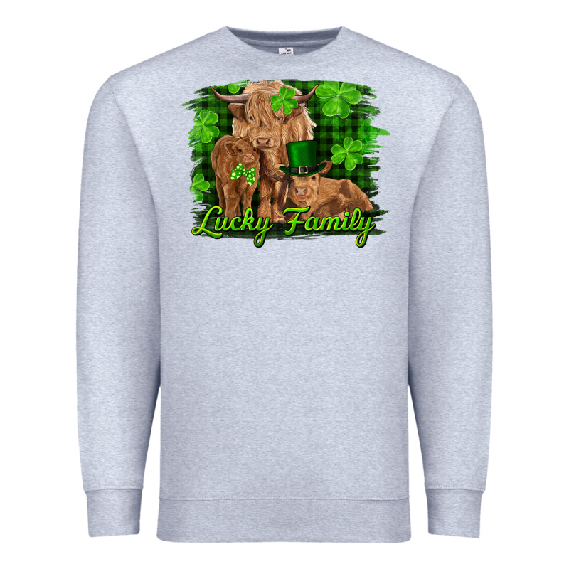 St Patrick's Day Lucky Cow Family Premium Sweatshirt by RanaPortraitStore | Teevron