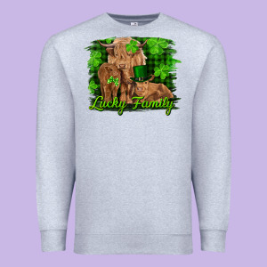 St Patrick's Day Lucky Cow Family Premium Sweatshirt Designed By Ranaportraitstore