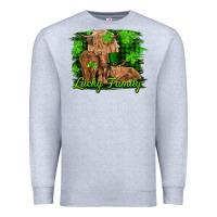 Heather Grey st patrick's day lucky cow family Premium Sweatshirt - RanaPortraitStore