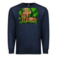 Navy st patrick's day lucky cow family Premium Sweatshirt - RanaPortraitStore
