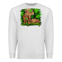 Oatmeal Heather st patrick's day lucky cow family Premium Sweatshirt - RanaPortraitStore