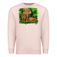 Pale Pink st patrick's day lucky cow family Premium Sweatshirt - RanaPortraitStore
