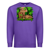 Purple st patrick's day lucky cow family Premium Sweatshirt - RanaPortraitStore
