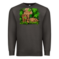 Smoke st patrick's day lucky cow family Premium Sweatshirt - RanaPortraitStore