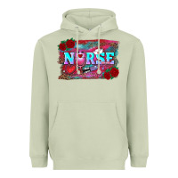 Matcha valentines day nurse with leopard and turquoise ba Heavyweight Hoodie - RanaPortraitStore