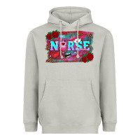 Moon Dust valentines day nurse with leopard and turquoise ba Heavyweight Hoodie - RanaPortraitStore