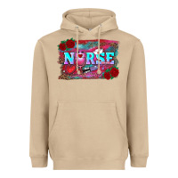 Mushroom valentines day nurse with leopard and turquoise ba Heavyweight Hoodie - RanaPortraitStore