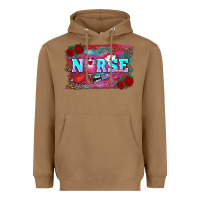 Toasted Coconut valentines day nurse with leopard and turquoise ba Heavyweight Hoodie - RanaPortraitStore