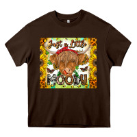 Chocolate Brown Just A Little Moody Heavy Core Tee - CowhideDigitalArt