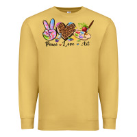 Antique Gold peace love art Premium Sweatshirt - texasbilliewilder