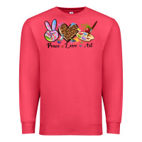 Cardinal peace love art Premium Sweatshirt - texasbilliewilder
