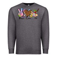 Charcoal Heather peace love art Premium Sweatshirt - texasbilliewilder