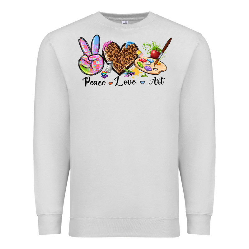 Peace Love Art Premium Sweatshirt by texasbilliewilder | Teevron