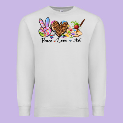 Peace Love Art Premium Sweatshirt Designed By Texasbilliewilder