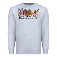 Heather Grey peace love art Premium Sweatshirt - texasbilliewilder