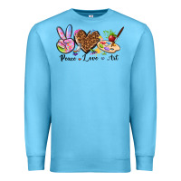 Ocean Blue peace love art Premium Sweatshirt - texasbilliewilder