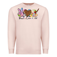 Pale Pink peace love art Premium Sweatshirt - texasbilliewilder